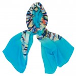 Multi-coloured Floral Print Silk Shawl